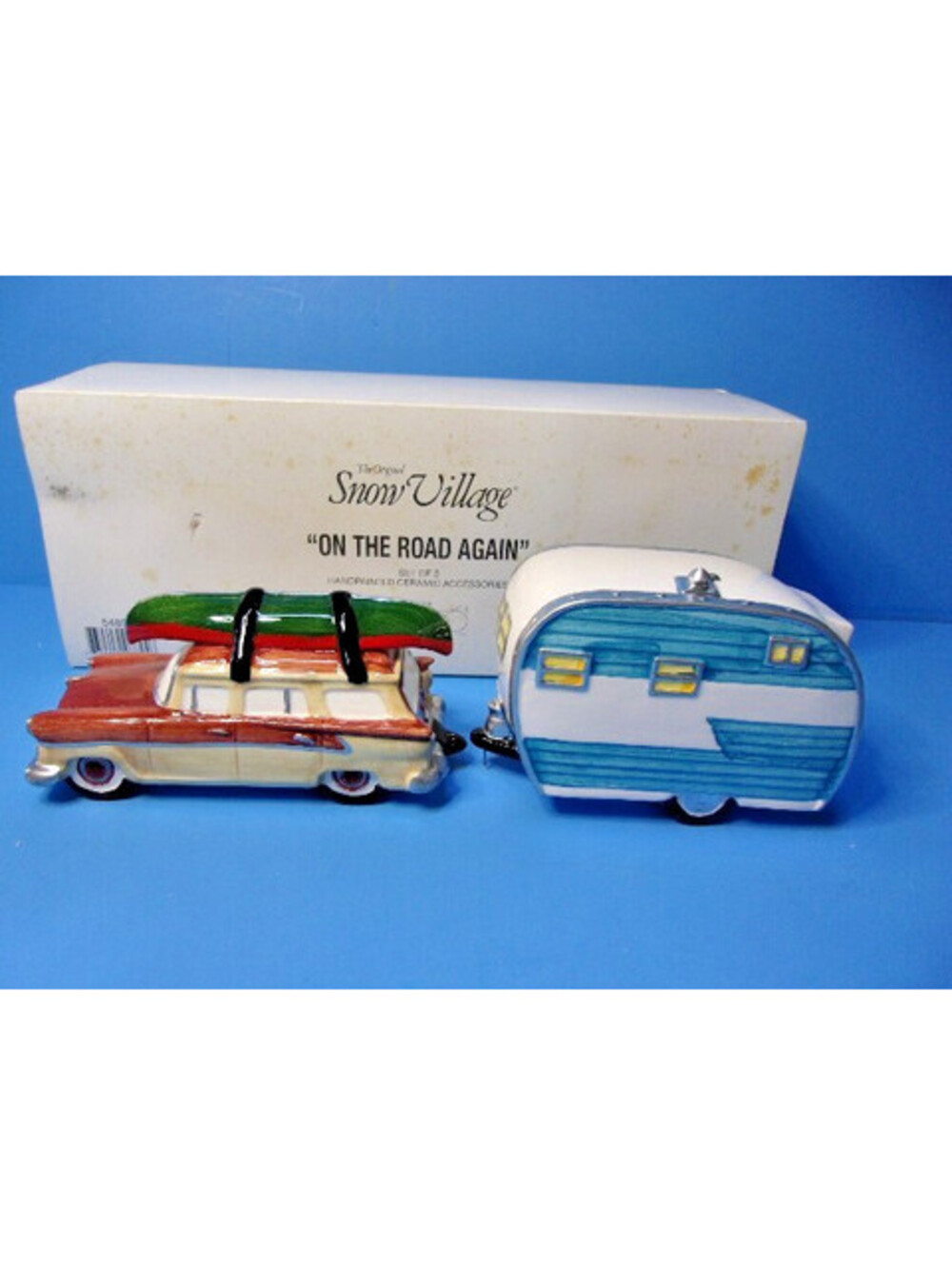 Dept 56 Original Snow Village #54891 On the Road Again Station Wagon & Camper